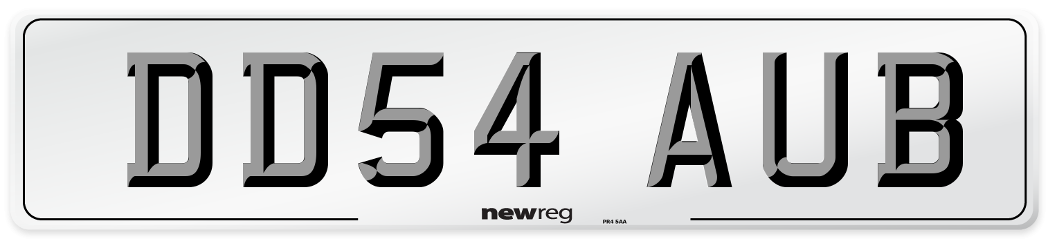DD54 AUB Number Plate from New Reg
